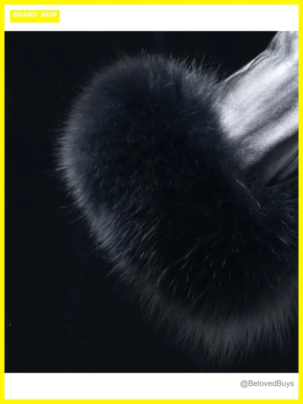 2-in-1 Real Fur Headband & Lambskin Leather Gloves with Fox Fur Cuffs